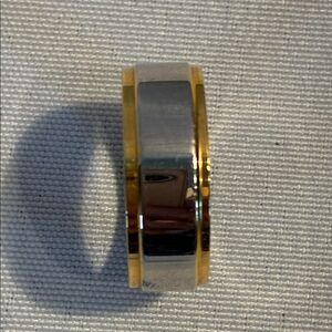 Stainless steel & 14 K yellow gold plated men's wedding ring size 9 wedding band